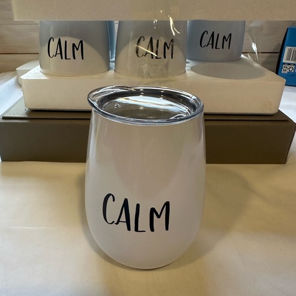 other Other - Set of 6 Calm White Tumblers with Lids